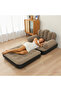 Inflatable Lounge Chair, Grey Flocked Surface, Multi-Position Backrest, Indoor Air Sofa - 4