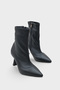 Women's Pointed Toe Heeled Stretch Casual Boots Kaliy Black