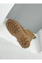 25K-001-R25-202 Khaki Leather Lace-Up Thick Sole Boots for Women - 6