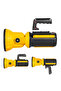 LED Spotlight Torch with 180° Rotating Head, Foldable Stand, Dual Control Buttons, Yellow and Black - 5