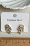 Steel 22 K Shining Stone Screw Women's Earrings Women's Non Tarnish Steel Earrings - 3