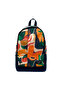 Orange Abstract Patterned Waterproof Large Internal Volume Backpack - 2