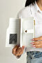 Women's Printed Stylish Wallet with Zipper and Snap Detail - 3