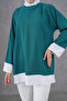 Casual Tunic with Collar and Skirt Trim