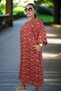 Truvakar Sleeve Cropped Collar Relaxed Fit Cotton Viscose Flare Fit Extra Large Size Dress - 6