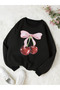 Unisex Women/Men Cherries Custom Printed Colorful Oversize Crew Neck Cotton Sweatshirt