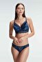 4805 Women's Velvet Underwire Supported Padded Lace Bustier Bra Set