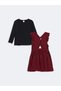 New Year's Themed Girls' Blouse and Salopet Set 2-Piece Set (W4) - 2
