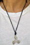 Alpha Beta Omega Symbol Necklace – Zamak Metal Design, Adjustable Cotton Cord - 2