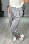 Modal Fabric Wide Leg Trousers with Cuffed Detail - 2