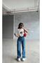 New Season High Belt Wi̇de Leg Palazzo Women's Jean Pants - 3