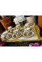 Esterhomedecor 6-Person Porcelain Coffee Cup Set White Gold - 6