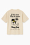 Oversize Beige Unisex if It's Nice Play It Twice Record Printed T-Shirt
