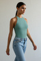 Flexible Mint Halter Neck Body - Fitted Body with Snap Bottom Twoss20Bd0044 - 2