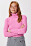 Women's Light Pink High-Rise Ribbed Lycra Sweater DD01007 - 3