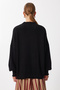 Woman's Black Oversize Basic Knit Sweater mx00126 - 4
