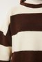 Women's Brown Bone Striped Soft Knitwear Sweater Pf00110 - 4
