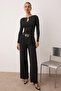 Siyah Fitted/Vücuda Oturan Aksesuar/Cut out Detaylı Uzun Kollu Esnek Örme Bluz TWOAW26BZ00130 - 2