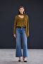 Trendyol Studio Yeşil Animal Yılan Desenli Şal Detaylı Transparan Dokuma Bluz TWOAW26BZ00275 - 4