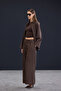 Trendyol Studio Kahverengi Ekstra Geniş Paça Çizgili Pantolon TWOAW26PL00127 - 3