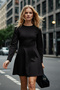 Wardrobe Essentials – Black Flounce Mini Denim Dress |   Two Aw26El00045