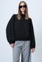 Women's Black Balloon Sleeve Regular Fit Stylish Design Blouse Alc-X14649 - 6