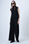Black Turtleneck Sleeveless Blouse and Wide-Leg Pants Set Alc-X14663 - 5
