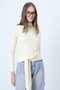 Butter Yellow High Neck Tie-Waist Blouse Alc-X14652 - 2