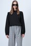 Women's Black Balloon Sleeve Regular Fit Stylish Design Blouse Alc-X14649 - 4