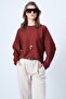 Women's Tile Crew Neck Wide Cut Bat Sleeve Basic Blouse Alc-X14623 - 2