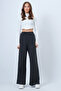 Anthracite High Waist Striped Front Thick Palazzo Trousers Alc-X14566