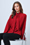 Red Scarf Detailed Buttoned Jacket Alc-X14669 - 2