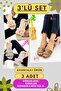 3-Pack Women's Furry Slippers Daily Home Slippers Guest Dowry Bundle Bride 3-Piece Slipper Set