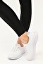 White-Silver Velcro Lightweight Flexible Women's Sports Shoes - 4