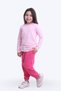 Round Neck, Solid, Printless Girl's Bottom-Up Pajama Set with Elastic Waist