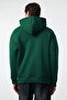 Zümrüt Yeşili Oversize/Geniş Kesim Fermuarlı Kapüşonlu İçi Polarlı Basic Sweatshirt TMNAW25SW00050 - 9