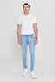 Men's Ice Blue Extra Slim Fit Slim Fit Rıss Cotton Stretch Denim Jeans - 6