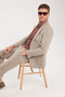 Men's Regular Fit Mink Flexible Lycra Fabric Mono Collar Bag Pocket Suit - 4