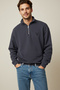 Antrasit Regular/Normal Kesim Dik Yaka Fermuarlı Pamuklu Geyik Nakış Sweatshirt TMNAW24SW00041 - 5