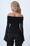 Black Madonna Collar Tulle Detailed Blouse Alc-X14501 - 5