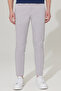Men's Gray Slim Fit Narrow Cut Side Pocket Cotton Flexible Dobby Trousers