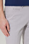 Men's Gray Slim Fit Narrow Cut Side Pocket Cotton Flexible Dobby Trousers - 5