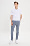 Men's Petrol Slim Fit Slim Fit Side Pocket Cotton Flexible Dobby Trousers - 3