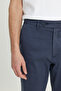 Men's Indigo-Grey Cotton Slim Fit Slim Fit Side Pocket Stretch Casual Pants - 5