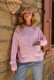 Pink Crew Neck Double Pocket Wool Blend Oversize Sweater Alc-X14508 - 2