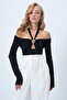 Black Halter Neck Sandy Blouse with Metal Accessories Alc-X14500 - 4
