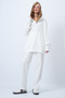 White Hooded Oversize Sweatshirt and Pants Set Alc-X12476 - 4