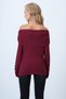 Women's Burgundy Madonna Collar Shoulder Accessory Detailed Knitted Blouse Alc-X14557 - 5