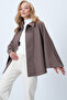 Mink Hidden Placket Cape Cashmere Jacket Alc-X14590