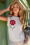Beige Crew Neck Crochet Floral Motif Knitwear Sweater Alc-X14511 - 4